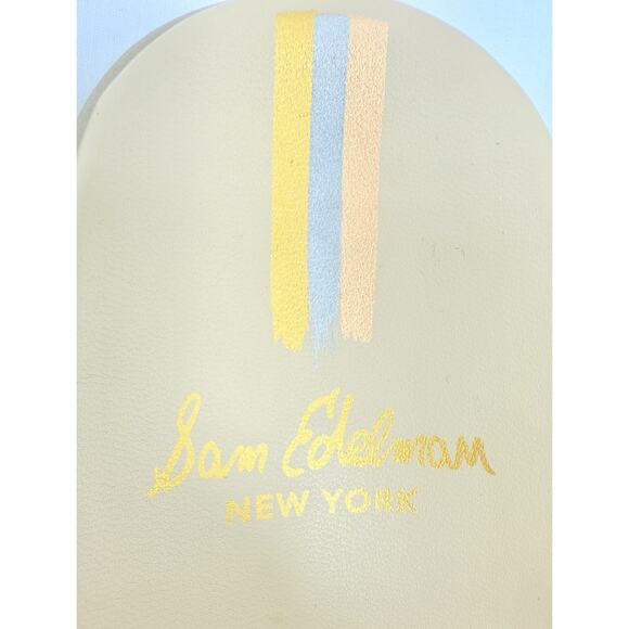 Sam Edelman Valeri Croc Embossed Leather Slide Sandals Beige Women’s Size 8M - Picture 6 of 12